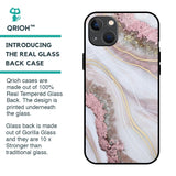 Pink & Gold Gllitter Marble Glass Case for iPhone 13 mini