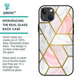 Geometrical Marble Glass Case for iPhone 13 mini