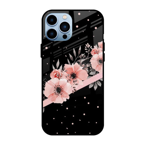 Floral Black Band iPhone 13 Pro Glass Back Cover Online