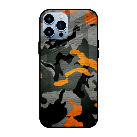 Camouflage Orange iPhone 13 Pro Glass Back Cover Online