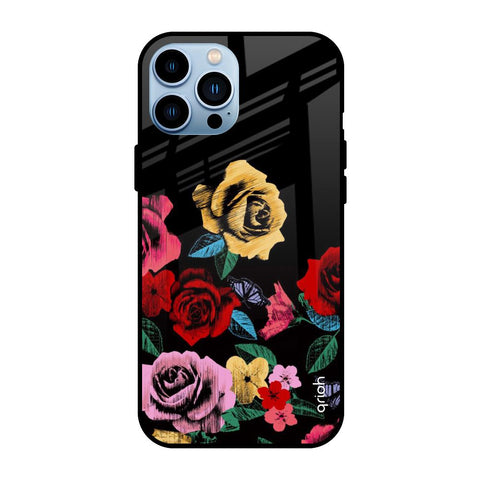 Floral Decorative iPhone 13 Pro Glass Back Cover Online