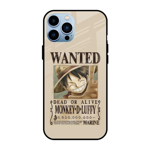 Luffy Wanted iPhone 13 Pro Glass Back Cover Online