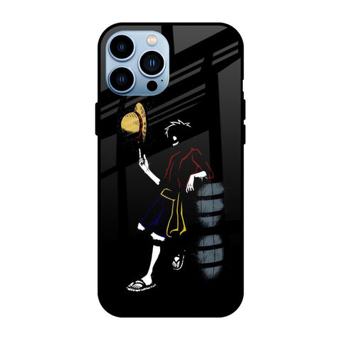 Luffy Line Art iPhone 13 Pro Glass Back Cover Online