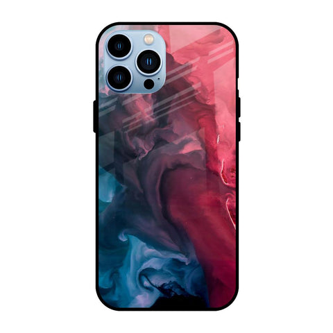 Blue & Red Smoke iPhone 13 Pro Glass Back Cover Online