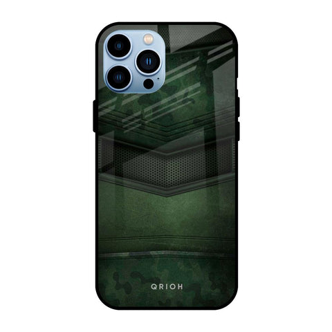 Green Leather iPhone 13 Pro Glass Back Cover Online