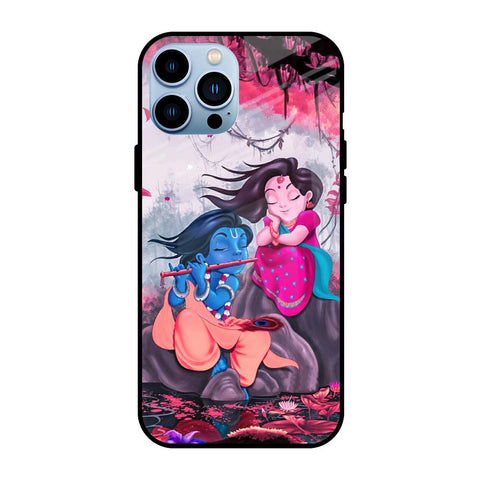 Radha Krishna Art iPhone 13 Pro Max Glass Back Cover Online