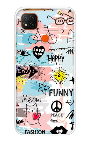 Happy Doodle Redmi 9 Active Back Cover