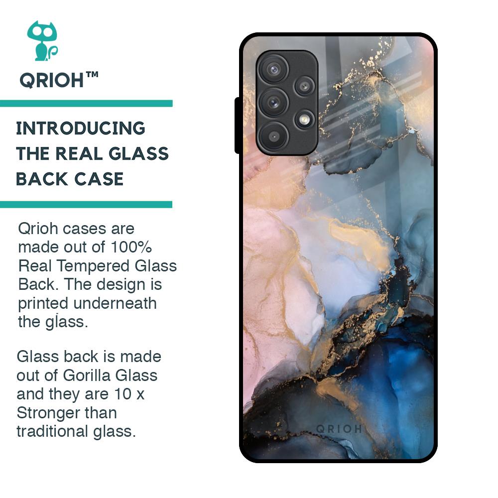 Marble Ink Abstract Glass Case for Samsung Galaxy A52s 5G