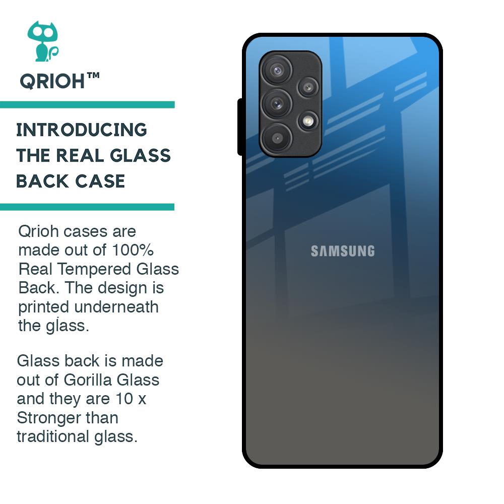 Blue Grey Ombre Glass Case for Samsung Galaxy A52s 5G