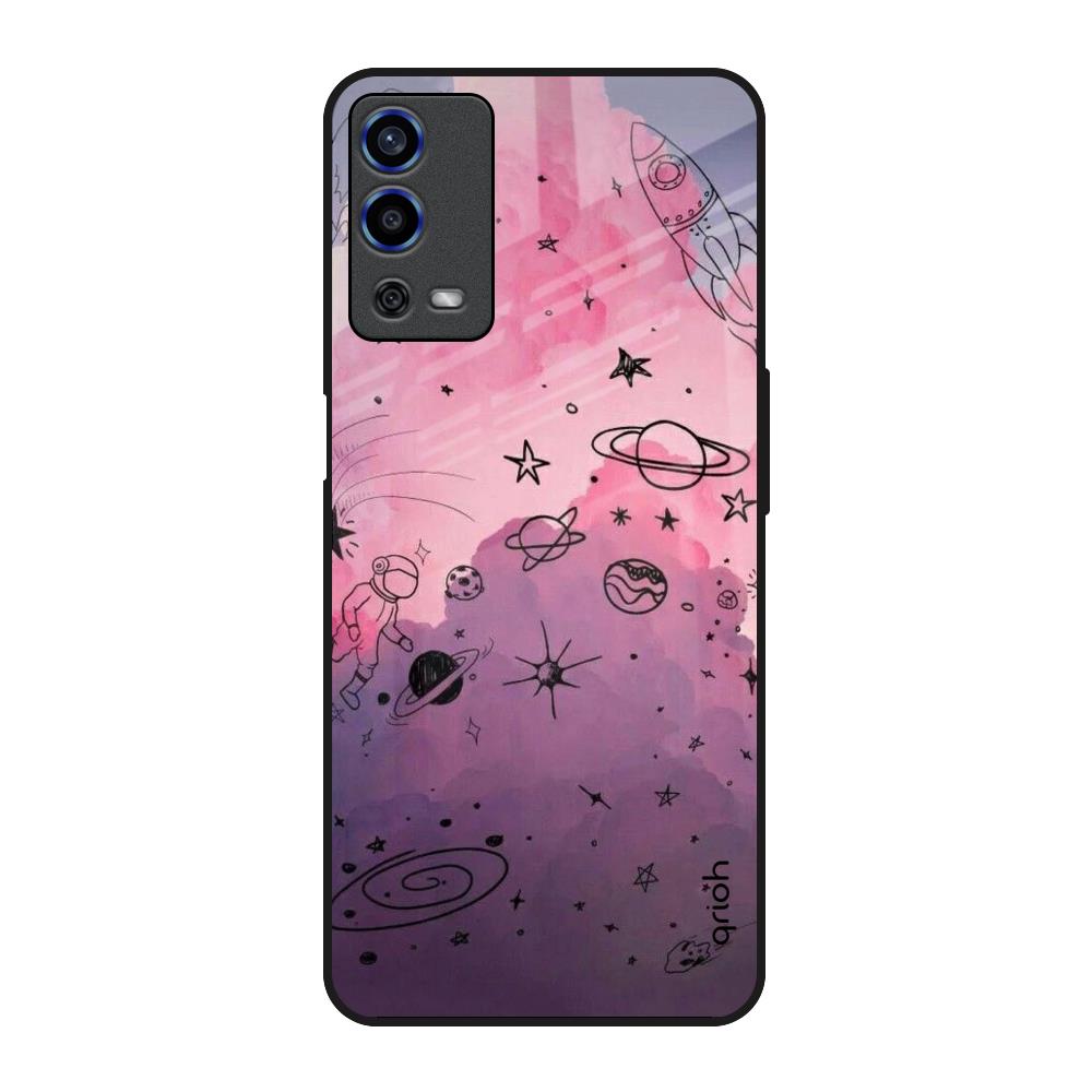 Space Doodles Oppo A55 Glass Back Cover Online