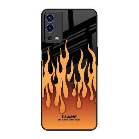 Fire Flame Oppo A55 Glass Back Cover Online