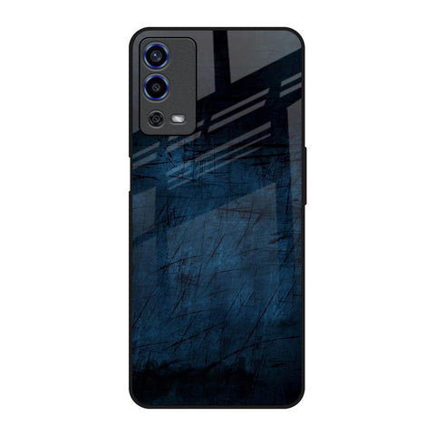 Dark Blue Grunge Oppo A55 Glass Back Cover Online