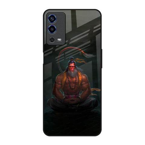 Lord Hanuman Animated Oppo A55 Glass Back Cover Online