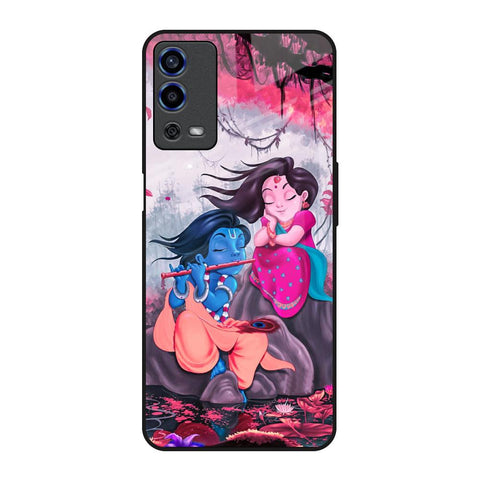 Radha Krishna Art Oppo A55 Glass Back Cover Online