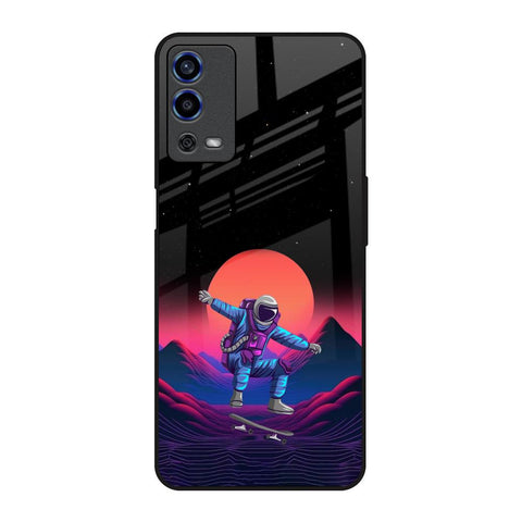 Retro Astronaut Oppo A55 Glass Back Cover Online