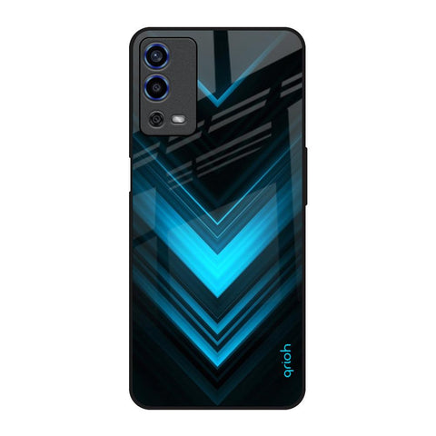 Vertical Blue Arrow Oppo A55 Glass Back Cover Online