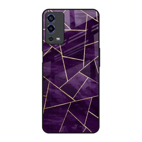 Geometric Purple Oppo A55 Glass Back Cover Online