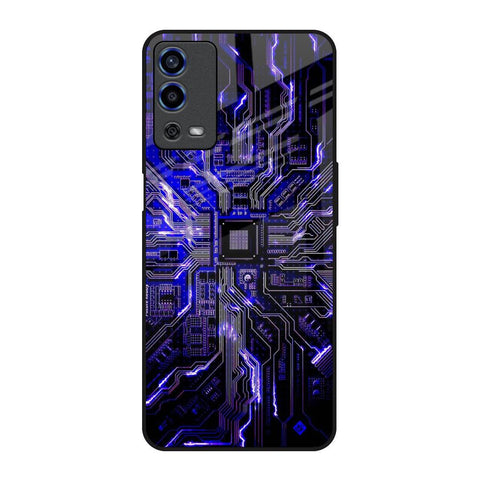 Techno Color Pattern Oppo A55 Glass Back Cover Online