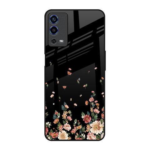 Floating Floral Print Oppo A55 Glass Back Cover Online