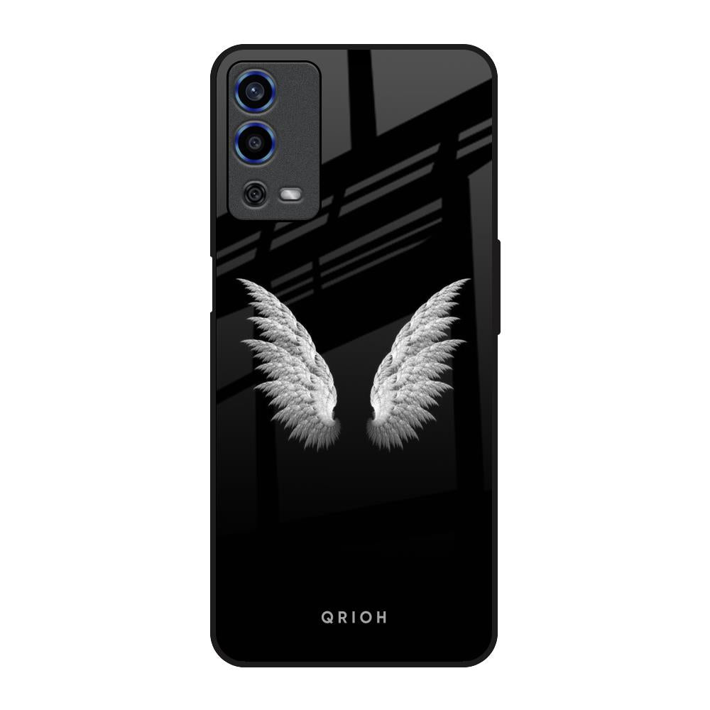 White Angel Wings Oppo A55 Glass Back Cover Online