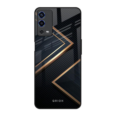 Sleek Golden & Navy Oppo A55 Glass Back Cover Online