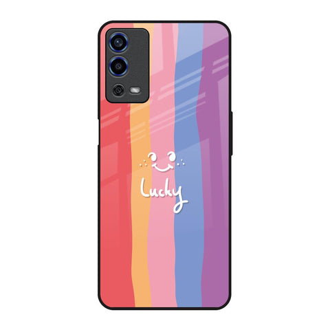 Lucky Abstract Oppo A55 Glass Back Cover Online