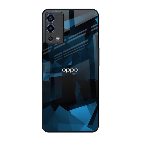 Polygonal Blue Box Oppo A55 Glass Back Cover Online