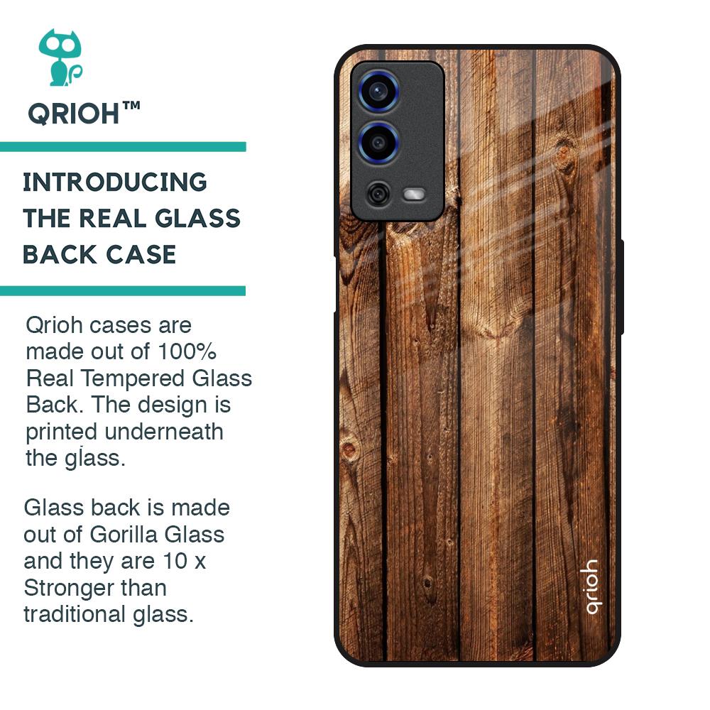Timber Printed Glass Case for Oppo A55