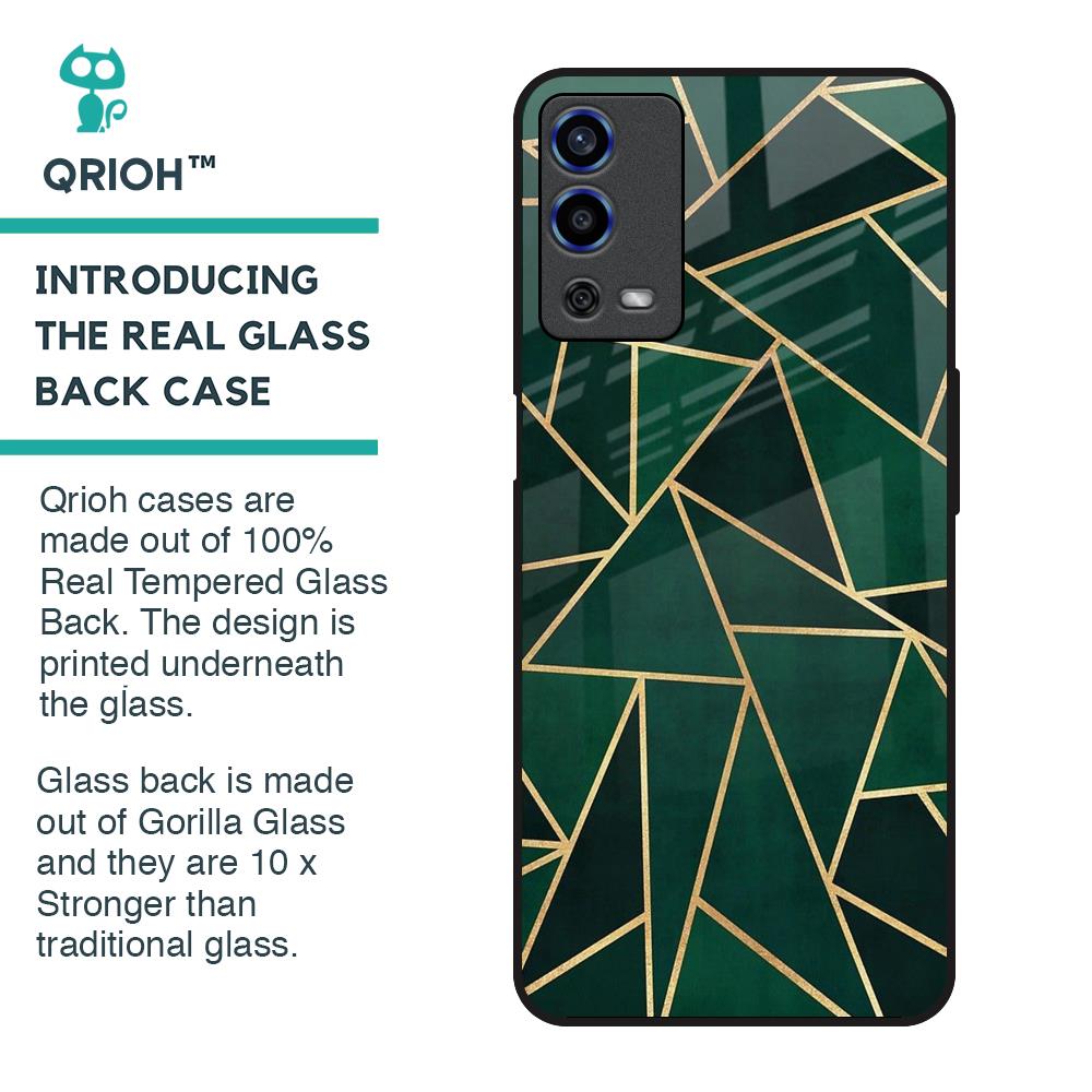Abstract Green Glass Case For Oppo A55