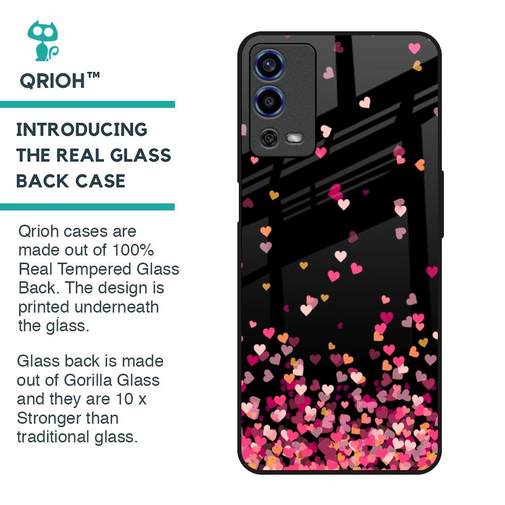 Heart Rain Fall Glass Case For Oppo A55