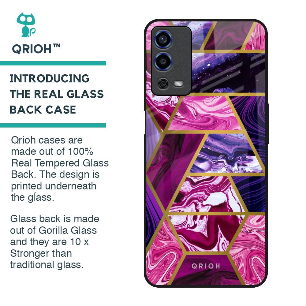 Electroplated Geometric Marble Glass Case for Oppo A55