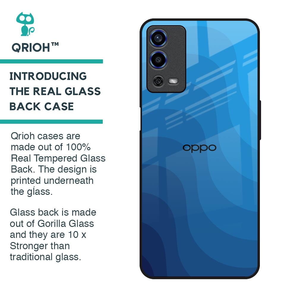 Blue Wave Abstract Glass Case for Oppo A55