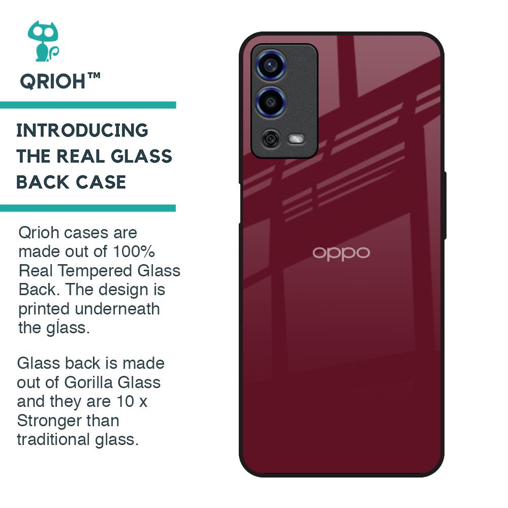 Classic Burgundy Glass Case for Oppo A55
