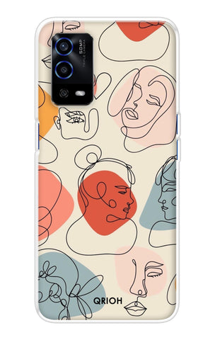 Abstract Faces Oppo A55 Back Cover