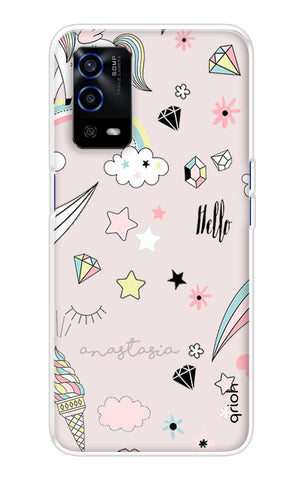 Unicorn Doodle Oppo A55 Back Cover