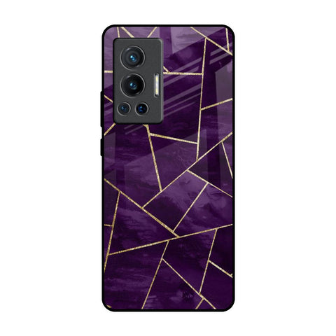 Geometric Purple Vivo X70 Pro Glass Back Cover Online