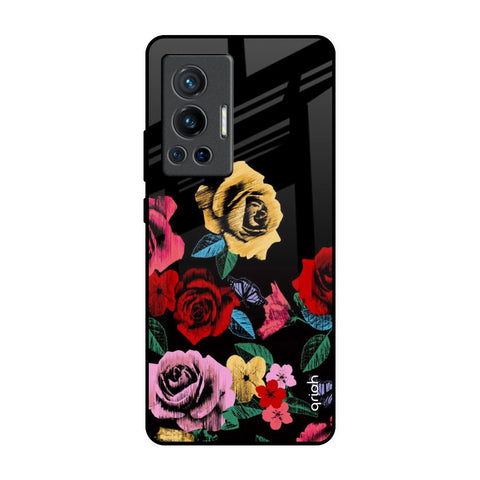 Floral Decorative Vivo X70 Pro Glass Back Cover Online