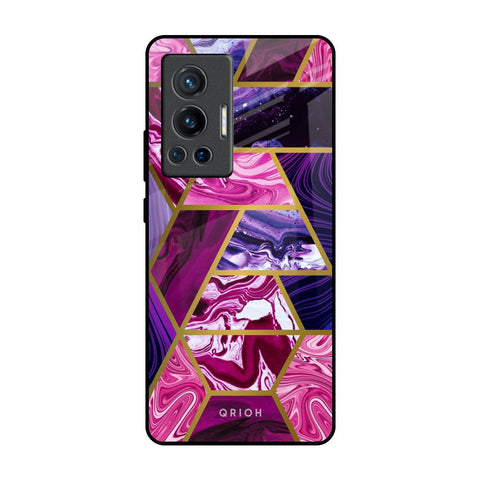 Electroplated Geometric Marble Vivo X70 Pro Glass Back Cover Online