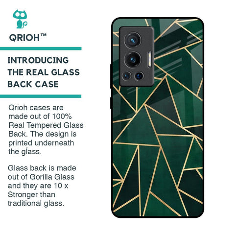 Abstract Green Glass Case For Vivo X70 Pro