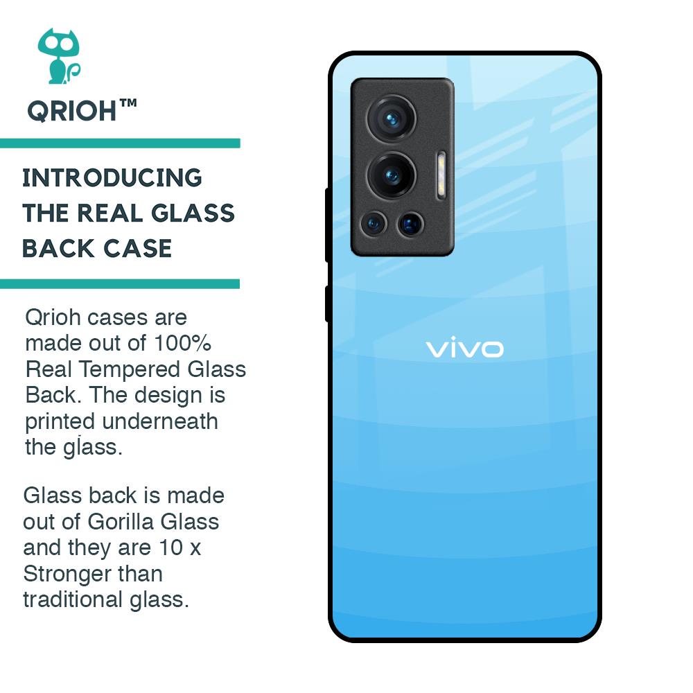 Wavy Blue Pattern Glass Case for Vivo X70 Pro