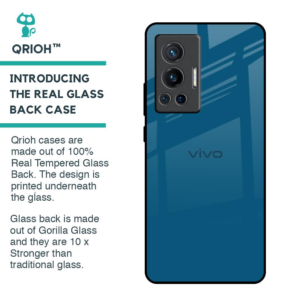 Cobalt Blue Glass Case for Vivo X70 Pro
