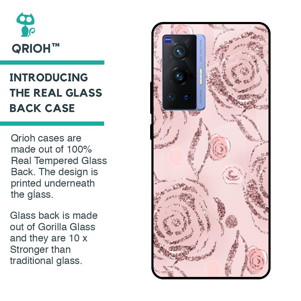 Shimmer Roses Glass case for Vivo X70 Pro