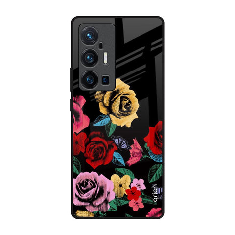Floral Decorative Vivo X70 Pro Plus Glass Back Cover Online