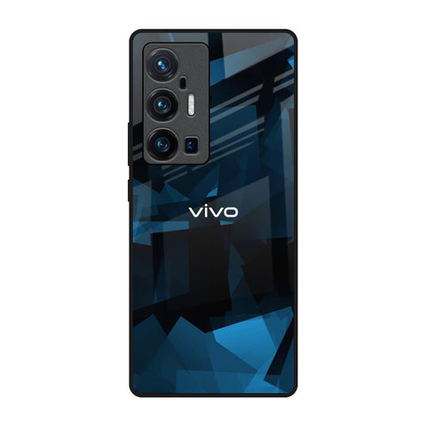 Polygonal Blue Box Vivo X70 Pro Plus Glass Back Cover Online