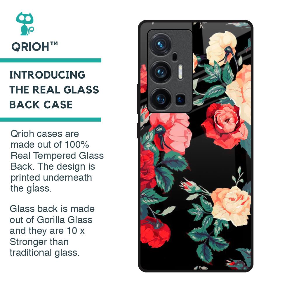 Floral Bunch Glass Case For Vivo X70 Pro Plus