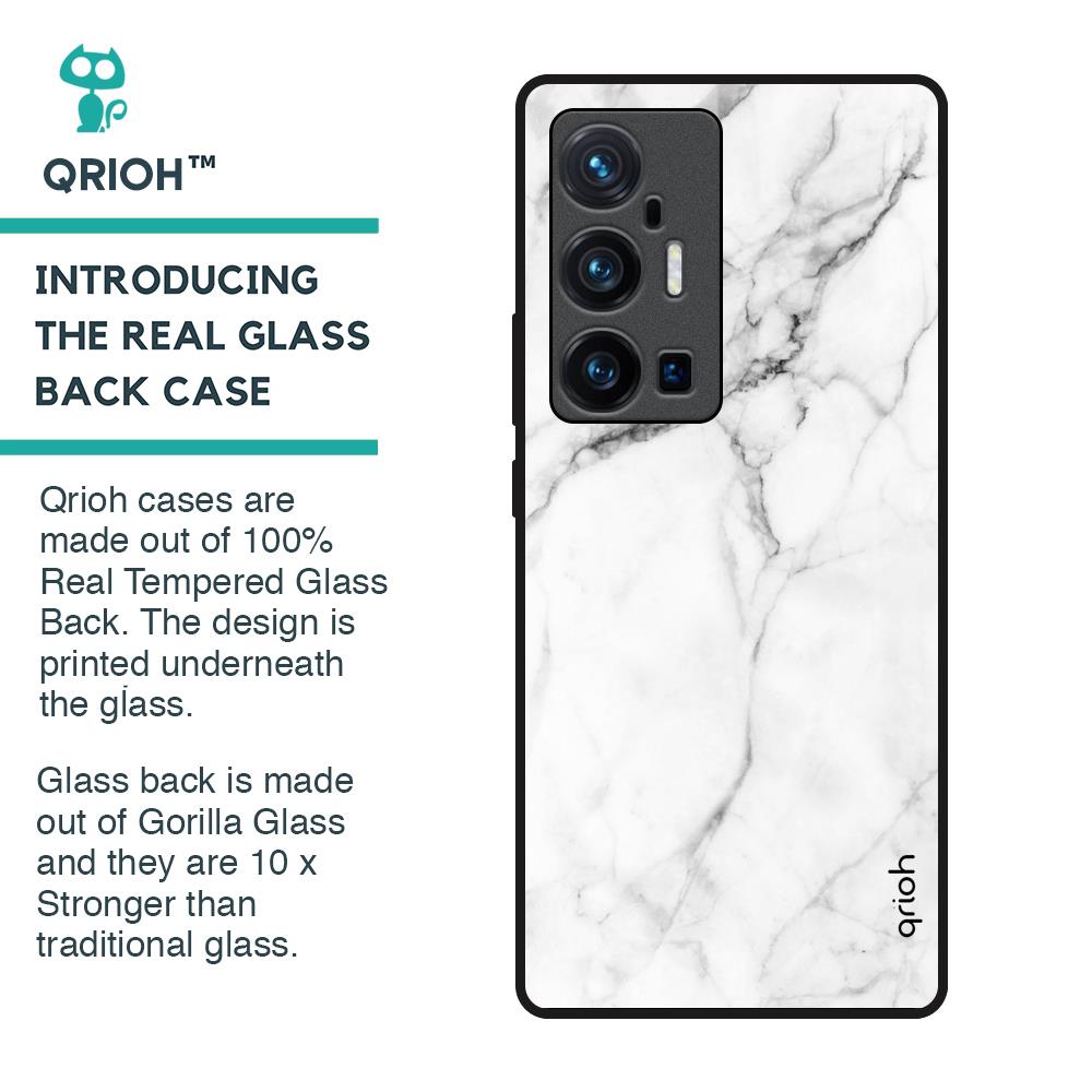 Modern White Marble Glass Case for Vivo X70 Pro Plus