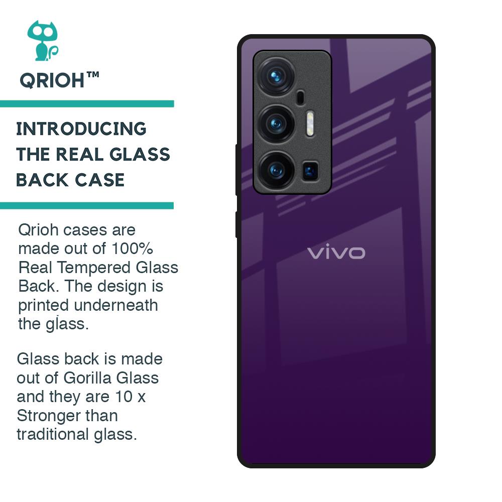 Dark Purple Glass Case for Vivo X70 Pro Plus