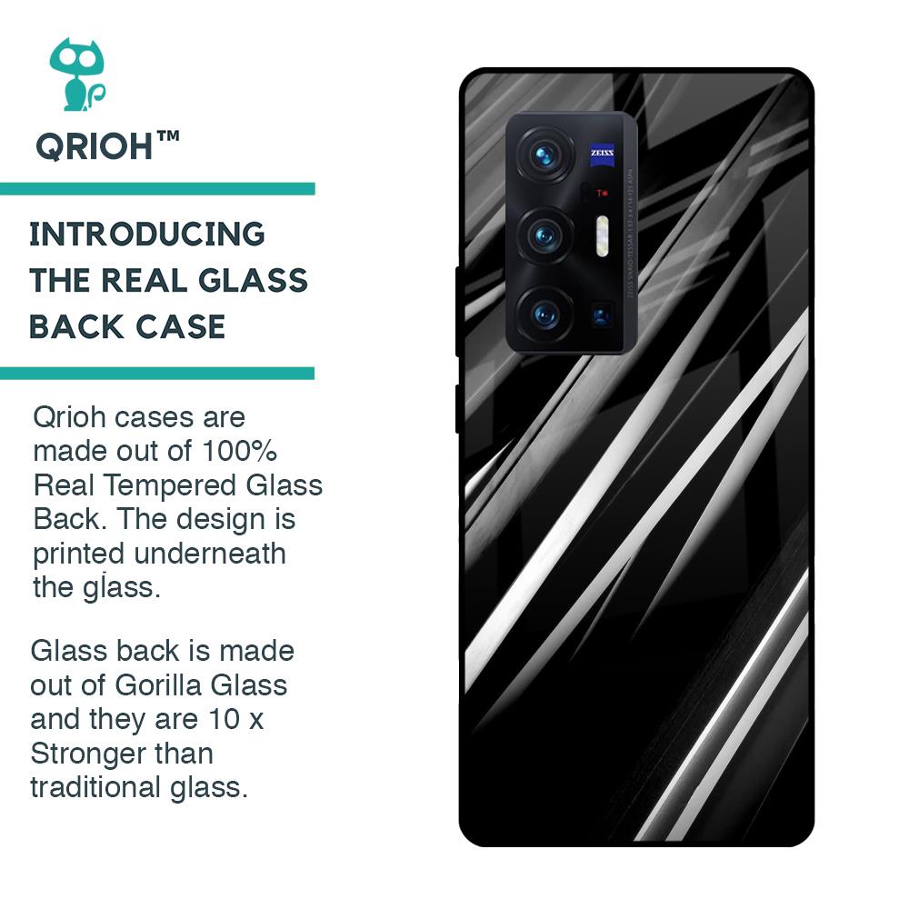 Black & Grey Gradient Glass Case For Vivo X70 Pro Plus