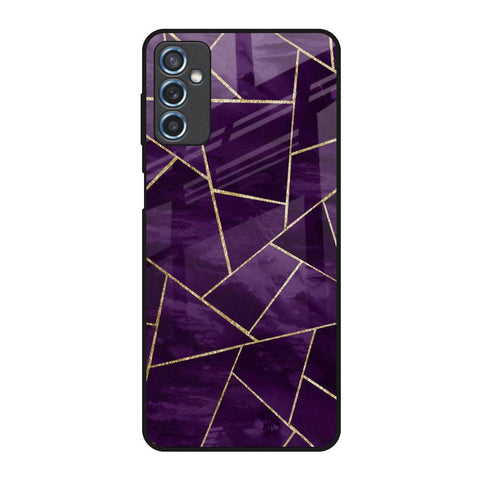 Geometric Purple Samsung Galaxy M52 5G Glass Back Cover Online