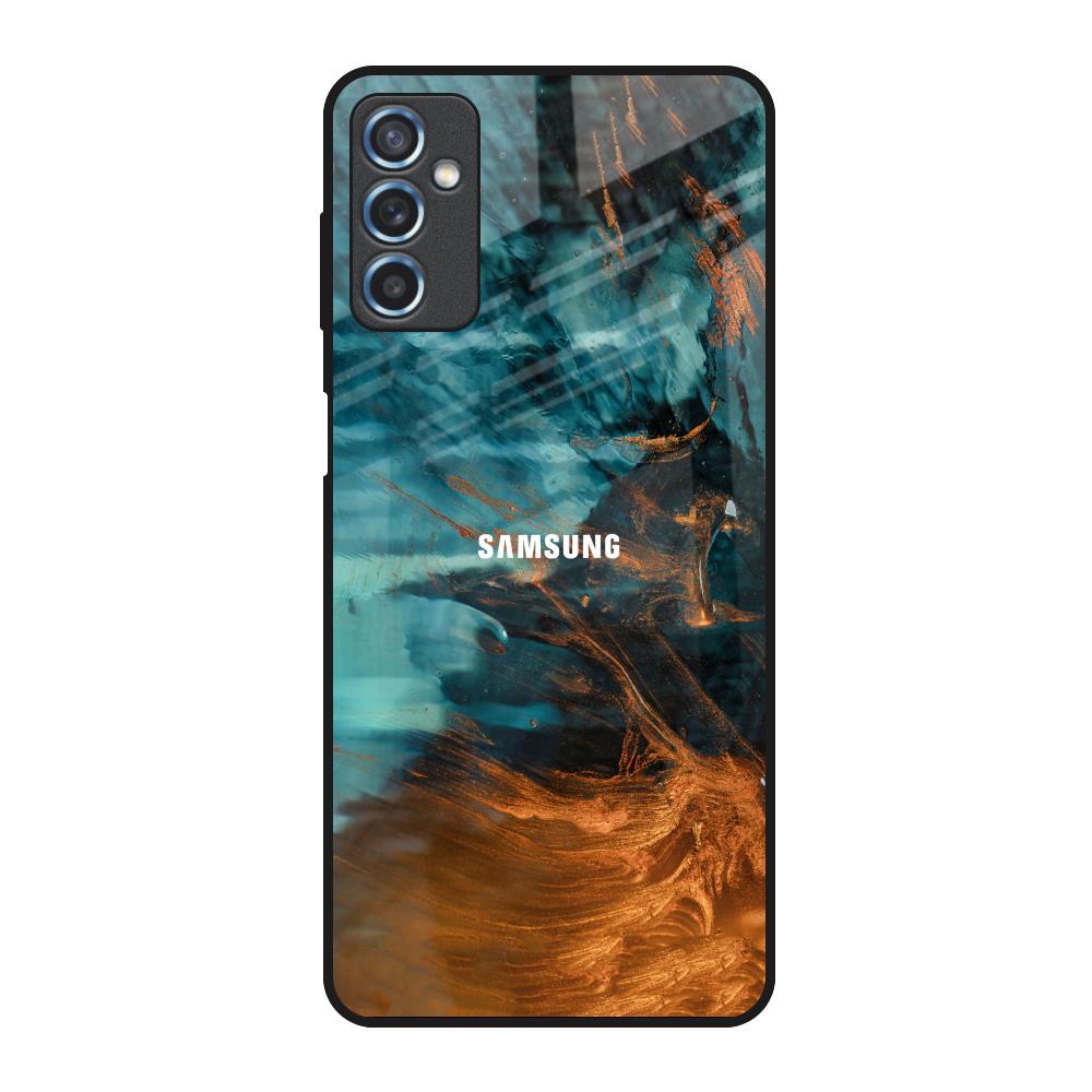 Golden Splash Samsung Galaxy M52 5G Glass Back Cover Online